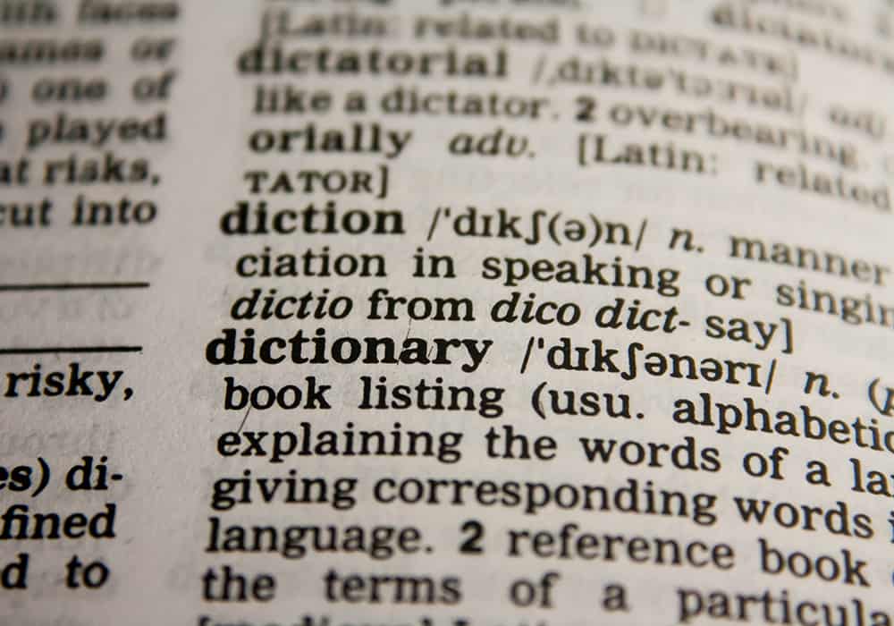 Imagem de um dicionário